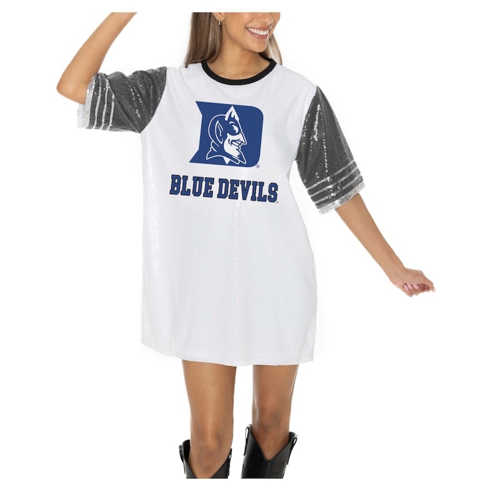 Blue Devils Sequin Sleeve T-Shirt Dress